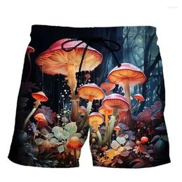 Men's Shorts 3d Printing Plants Mushroom Beach For Men Casual Summer Surfing Board Cool Street Loose Short Pants Clothes