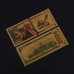 Donald Trump 2024 Banknote 45: e president för American Gold Foil US Dollar Bill Set Fake Money Party Supplies