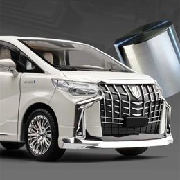 Diecast Model Cars 1/18 Alphard MPV Alloy Car Model Diecast Metal Toy Commercial Vehicles Car Model Simulation Sound and Light Children Gift