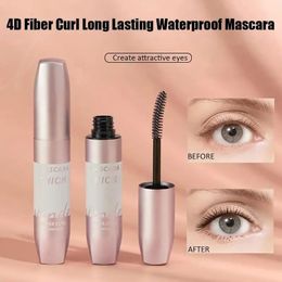 4D Silk Fiber Lash Mascara Waterproof Mascara For Eyelash Extension Black Coffee Lengthening Eye Lashes Korean Cosmetics 240522