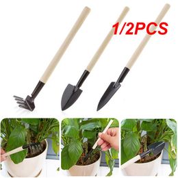 1/2PCS Set Mini Gardening Potting Tools Wooden Handle Shovel Rake Shovel Multifunctional Household Garden Plant Bonsai Hand