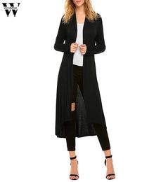 Women039s Jackets 2021 Spring Autumn Women Casual Coats Long Open Front Drape Maxi Sleeve Cardigan With Pocket Female Outw Coat8332163