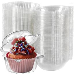 Gift Wrap 100Pcs Clear Cupcake Box Dessert Cake Slice Container Holder Muffin Bakery Boxes Wedding Birthday Party Supplies Baby Shower