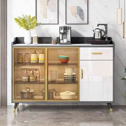 Tall Kitchen Cabinet Storage Sideboard Glass Black Food Pantry Cabinet Wine Cabinet Meuble Cuisine Luxury Kitchen Furniture