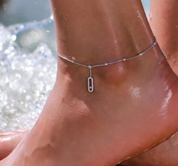 Womens fashion micro pave cubic zirconia Chain Women Barefoot Sandals Anklet Fashion Foot Chain Jewelry HXJ001 240522