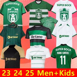 Sporting CP Lisbon 23 24 25 Soccer Jersey Viktor Gyokeres Paulinho Pedro Goncalves Ousmane Diomande Hidemasa Morita Marcus Edwards Morten Hjulmand Kid Kit Home Away