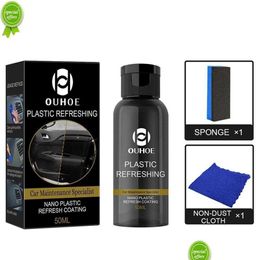 Car Cleaning Tools New Maintenance Specialist Plastic Refresh Coating Refurbish Agent Products Restorer Cleaner With Sponge Towel Kit Dhwhi