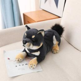 Plush Dolls 35cm Simulation Plush Toy Realistic Retriever Dog Doll Model Crafts Home Decoration Childrens Educational Baby Gifts Soft Toy H240521 8SS9