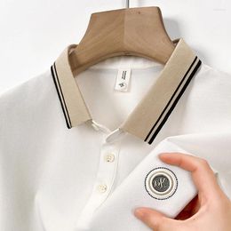 Men's Polos Polo Shirt 2024Lapel Embroidered Short Sleeve Seamless T-Shirt British Summer Fashion Street Casual