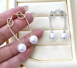 Stud Earrings MJ Pure 925 Sterling Silver Round 8mm Japan Origin Sea Water White Akoya Pearls Studs Women Fine Pearl Clasps