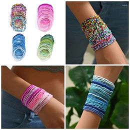 Link Bracelets Glass Bead Bracelet Set 30pcs Colourful Beads Ankle For Vacation