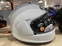 高強度保護アライオートバイヘルメット排他的なショップトップグレード通気性日本版rx7xパールホワイトヘルメット1to1リアルロゴ付きヘルメット
