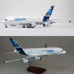 Aircraft Modle 1/160 Scale 50.5CM Airplane A-380 A380 Prototype Airline Model W Light and Wheel Diecast Plastic Resin Plane For Collection Y240522