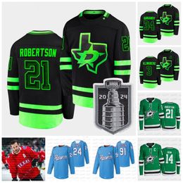 Jason Robertson 2024 Stanley Cup Final Stars Jersey Matt Duchene Roope Hintz Mason Marchment Jamie Benn Tanev Tyler Seguin Heiskanen Radulov Kiviranta Khudobin