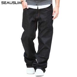 Mens Black Baggy Straight Jeans Casual Loose Style Big Size 48 42 33 34 36 38 2020 Fashionjswl