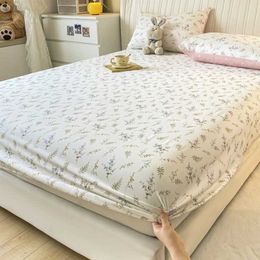 Bedding sets Fitted Sheet 100% cotton for single/couple bed breathable and soft non-slip customizable 1 part 16 sizes H240521 WBDB