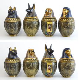 Egyptian Pet Urn Canopic Cat Memorial Funeral Supplies Cat Dog Cremation Urn for Ashes Pet Memorial Coffin Box Home Decoration 240516