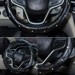 Steering Wheel Covers Car Rhinestones Cover With Crystal Diamond 37-38CM Protector Vehicle Sparkling Fit P7Q1