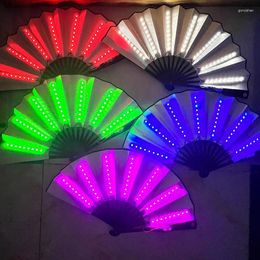 Decorative Figurines 10 Inch Glow Folding Led Fan Dancing Light In The Dark Night Show Halloween Christmas Carnival Festival Accessories