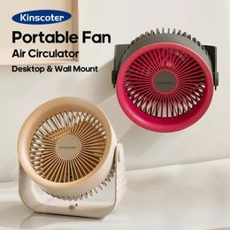 Portable electric fan 3600mAh wireless air circulation fan cordless desktop wall mounted air cooling quiet ventilation fan 240521