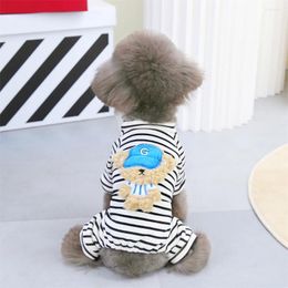 Dog Apparel Jumpsuit Four Legs Pyjamas Puppy Coat Cotton Winter Warm Cute Bear Pattern For Small Medium Dogs Pet Clothes