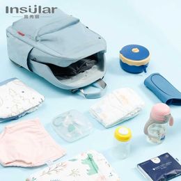 Diaper Bags Insulated waterproof backpack mummy high-capacity handcart bag multi-functional waterproof outdoor travel diaper bag for mothers and babies d240522