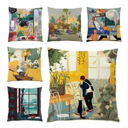 Pillow Sofas For Living Room Decoration Decorative Pillows Light Luxury Cover 45x45cm Holiday Gift Simple Art Home E0416