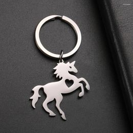 Keychains My Shape Running Horse Keychain Women Men Boys Stainless Steel Cool Animal Key Ring For Car Backpack Jewelry Lover Gifts