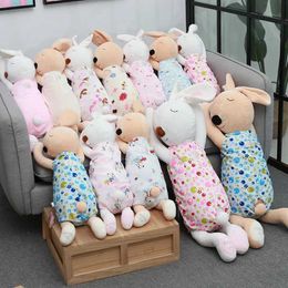 Plush Dolls 75cm/120cm Cute Sleeping Rabbit Plush Pillow Toys Soft Bunny Dolls Stuffed Animals Soft Baby Toys for Children Girls Gift H240521