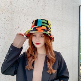 Berets Fisherman Hat Female Autumn And Winter All-match Cute Pot Trendy Plush Lamb Wool Fashion