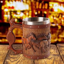 Mugs Simulation Wooden Barrel Beer Mug Resin Bar Accessories 600ml Tea Cups Cocktail For Juice Milk Wine Drink