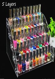 5 layers Promotion Makeup Cosmetic display stand Clear Acrylic Organiser Mac Lipstick Jewellery cigarette Display Holder Nail Polis9711422