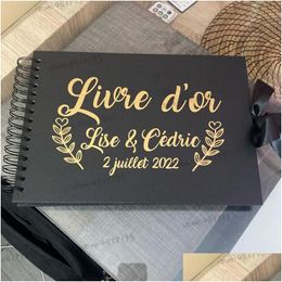 Wall Stickers Livre Dor Wedding Guest Book Signature Vinyl Decals Personalized Gifts Cards Box Sticker Decor 230822 Drop Delivery Dhndt