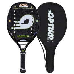 OPTUM FORTRESS 18K Carbon Fibre Rough Surface 14 Holes Beach Tennis Racket With Cover Bag 240509