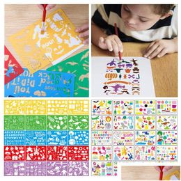 Clipboards 5 10 20 Pcs Ding Stencils Set For Kids Art Tool Color Board Children Painting Stencil Rers Template Education Aids 220722 D Dhizc
