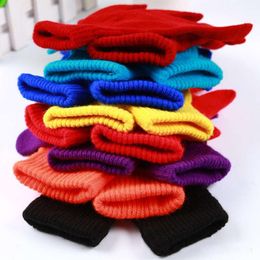 1Pair Knitted Woollen Couple Winter Solid Colour Full Finger Mittens Hand Warmer Men Women Thicken Cycling Gloves L2405