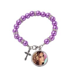 Party Favor Sublimation Rosary Bracelet Zinc Alloy Blanks Band Personalized Double Sided Heat Transfer Diy Gift Drop Delivery Home Gar Dh4B8