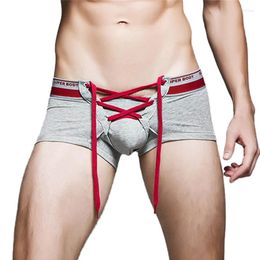 Underpants SUPERBODY Brand Men's Sexy Underwear Cotton Men Boxers Shorts Drawstring Bundle Penis Pouch Designed For Man