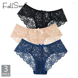 Women's Panties FallSweet 3 Pcs/Lot Sexy Lace Ultra Thin Underwear Women Briefs S-XL