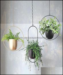 Planters Pots Garden Supplies Patio Lawn Home Metal Plant Hanger Chain Hanging Basket Flower Pot Holder Balcony Cachepot For Flowe3547637