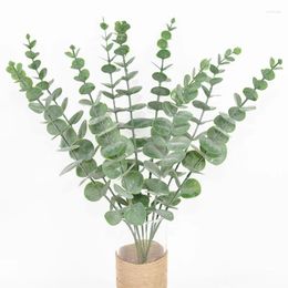 Decorative Flowers 6/12/18pcs Artificial Eucalyptus Leaves Fake Plant Green Branch For Christmas Wedding Party Home Garden Decoration Wreath