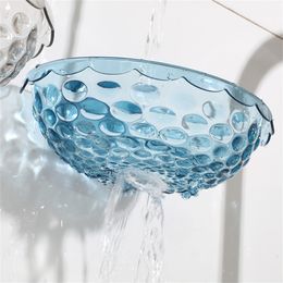 Wall Mounted Soap Dish Drain Transparent Acrylic Soap Holder Household Self Adhesive Soap Sponge Dish Bathroom Accessories