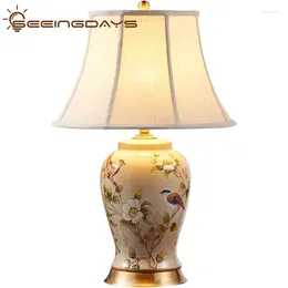 Table Lamps American-Style Ceramic Lamp Bedroom Bedside Living Room Study Chinese-Style