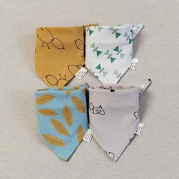 Bibs Burp Cloths 4 pieces of baby bib cotton triangle soft teeth Saliva towel Burp cloth newborn Bandana bib baby food accessories wholesale d240522