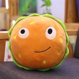Plush Dolls Cute plush fast food burgers ice fries toys filled with popcorn cake pizza pillow pads childrens toys birthday gifts H240521 3CM6