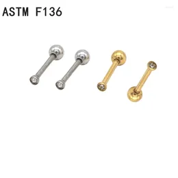 Stud Earrings 50pcs ASTM F136 Titanium Nose Ring Ear Thin Bar 20G Small 1.5mm Clear Gem Tragus Length 6mm