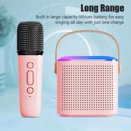 Microphones Y1 Microphone Karaoke Machine Bluetooth Speaker 5.3 System With 2 Wireless Home Family Singing Kid Gift