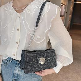 Evening Bags Women Fashion Shopping Bag Trendy Chain Denim Crossbody Versatile Girl High-quality Large For Travel Vacation