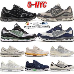 2024 Gel NYC Marathon Running Shoes 2023 Designer Oatmeal Concrete Navy Steel Obsidian Grey Cream White Black Ivy Outdoor Trainer Sneakers