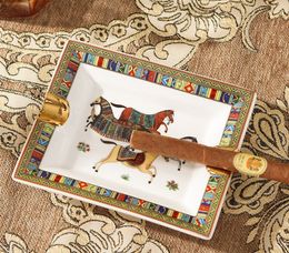 Cross-Border European-Style Retro Ceramic Ashtray Fashion Creative Decoration Ashtray Gift Creatives